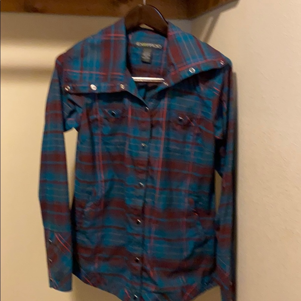 Plaid snap hiking shirt